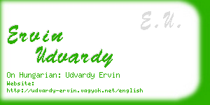 ervin udvardy business card